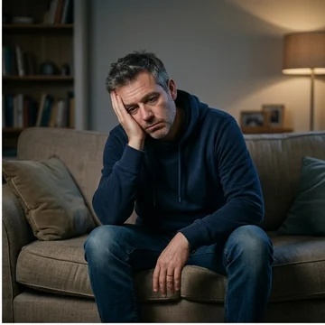 Man feeling discouraged